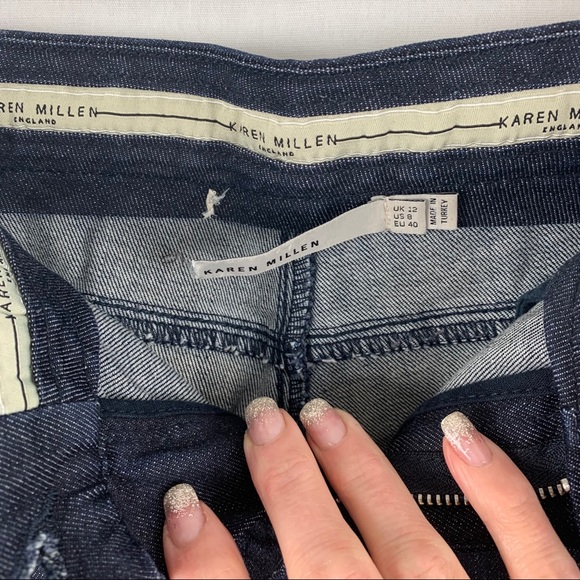 Karen Millen Dark Wash Capri Denim Trouser 8 - Picture 5 of 9